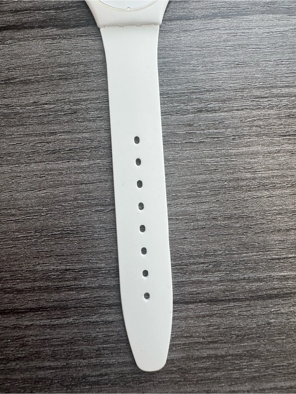 Swatch White Silicone Watch Unisex Minimalist Swiss Casual Wristwatch